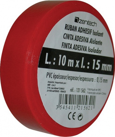Rouleau adhésif 15 mm x 10 m rouge