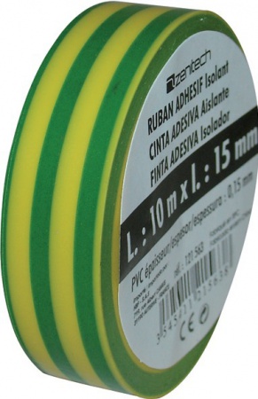 Rouleau adhésif 15 mm x 10 m jaune / vert