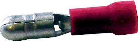 Cosse ronde mâle rouge 4mm  blister de 21