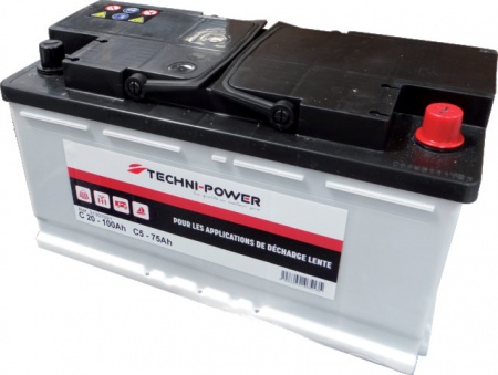 Batterie 12v-100ah decharge lente + a droite techni-power