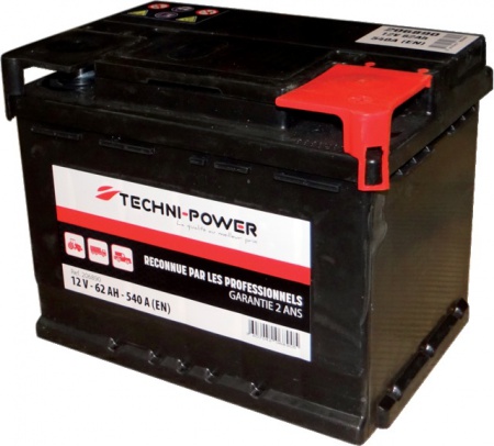 Batterie 12v 62ah 540a + a droite techni-power