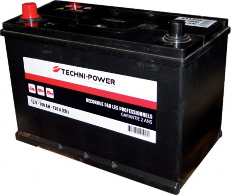 Batterie 12v 100ah 730a + a gauche techni-power