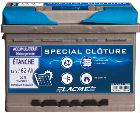 Batterie accumulateur Lacmé 12v/62 etanche + décharge lente