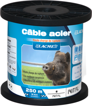 Cable acier Lacmé 250m bobine