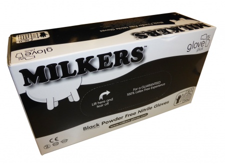 Gants milkers nitrile noir l (x100)