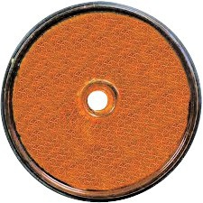 Catadioptre rond 60mm adhesif avec percage orange blister de 2