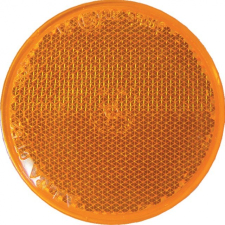 Catadioptre rond 60mm adhesif orange blister de 2