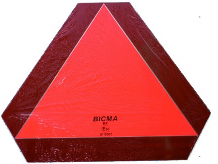 Panneau de signalisation triangulaire 365x365mm vehicules lents bicma