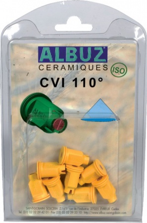 Buse céramique Albuz CVI 110° 02 jaune blister de 8