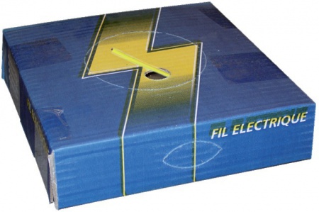 Fil monoconducteur jaune 1,5mm² dévidoir boîte de 50m