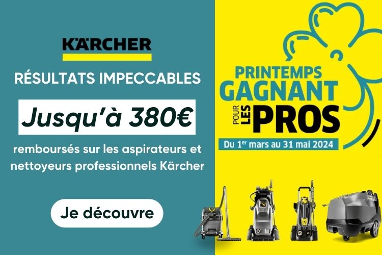 380 rembourss sur les aspirateurs et nettoyeurs professionnels Krcher 