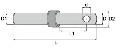Axe double à souder 22 - 22 longueur 136 mm