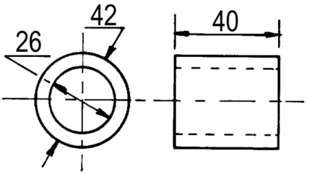 Bague ertalon palier vibroculteur type Askel 26x42 mm longueur 40 mm