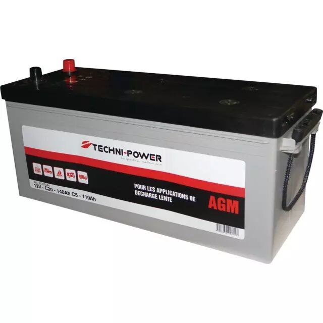 Batterie 12v-100ah decharge lente agm loisir + a droite techni-power