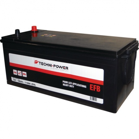 Batterie 12v 185ah/1100a + a gauche efb heavy duty techni-power