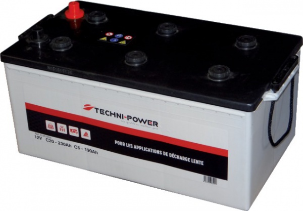 Batterie 12v-90ah decharge lente agm loisir + a droite techni-power