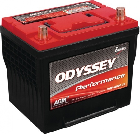 Batterie 12v 59ah 675a + a gauche odyssey odp-agm25
