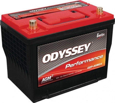 Batterie 12v 63ah 725a + a gauche odyssey odp-agm24