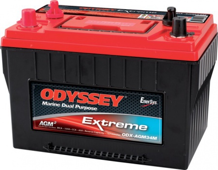 Batterie 12v 68ah 850a Odyssey + a gauche Odyssey odx-agm34m