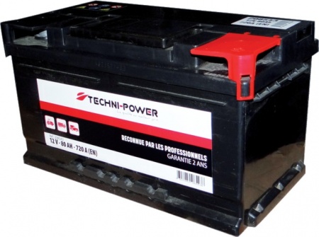 Batterie 12v 80ah 720a + a droite techni-power