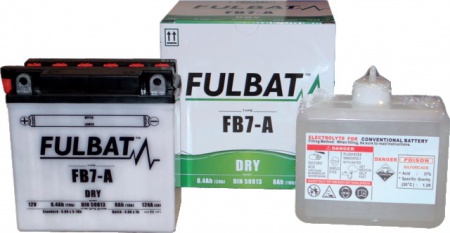 Batterie type yb7-a (+ à gauche) avec pack acide