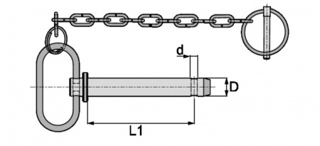 Broche poignée  diamètre 25,7 longueur 159 avec chaîne