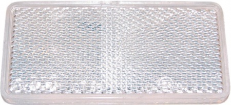 Catadioptre rectangulaire 69x31,5mm adhesif blanc blister 2