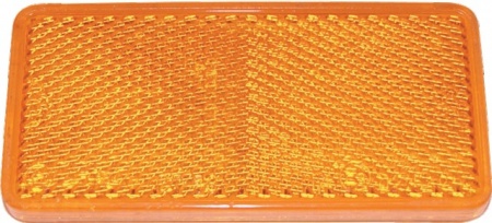 Catadioptre rectangulaire 69x31,5mm adhesif orange blister 2