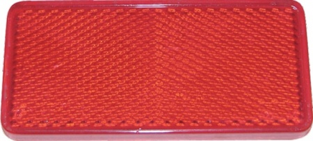 Catadioptre rectangulaire 69x31,5mm adhesif rouge blister 2