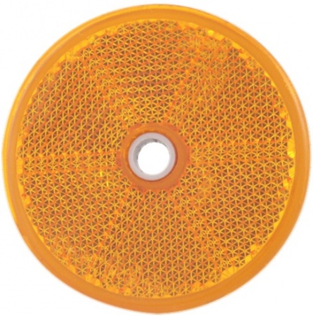 Catadioptre rond 60mm adhesif avec percage orange