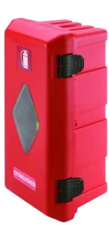 Coffret porte extincteur 6/9kg rouge/noir+fenetre 310x675x250
