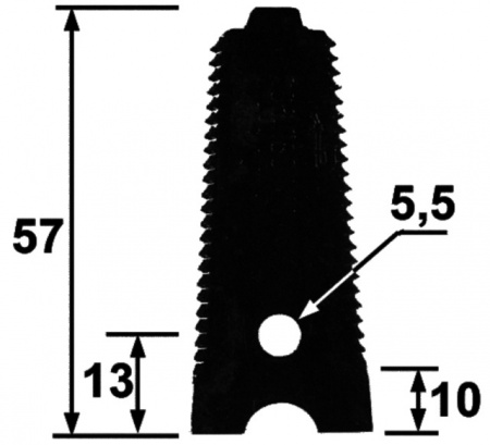 Contre couteau denté 197x50x3 mm adaptable biso 28-09z