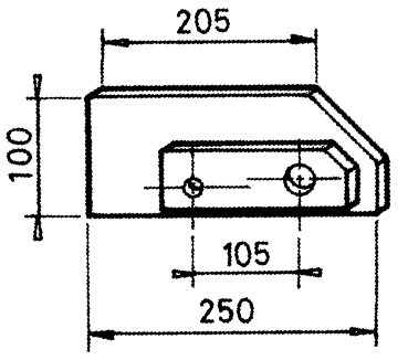 Contre sep court avant droit 250x100 mm origine Bugnot 5004