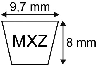 Courroie trapezoidale  crantee mx zx38 1/4 - xpz887