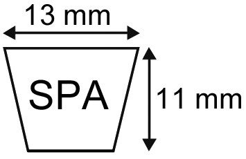 Courroie trapezoidale lisse spa1582 - 13x11x1582 techni-power