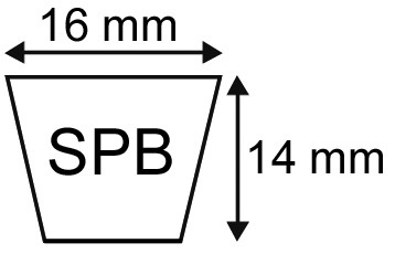 Courroie trapezoidale lisse spb1550 - 16x14x1550