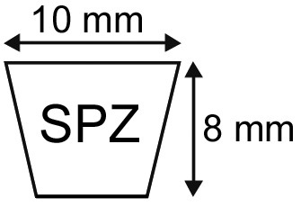 Courroie trapezoidale lisse spz1650 - 10x8x1650