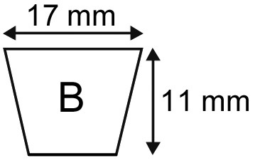 Courroie trapézoïdale série B43 17x11x1125mm