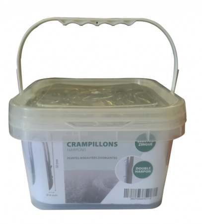 Crampillon double harpon 4x40 electro zn seau de 5kg