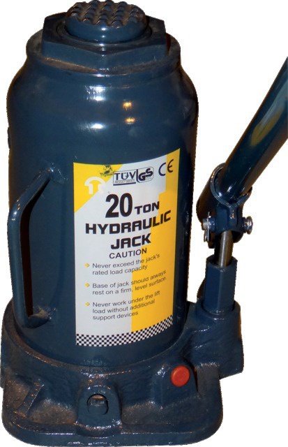 Cric bouteille hydraulique base soudée 32T fonte