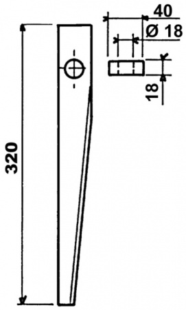 Dent de herse rotative adaptable Kuhn 320x40 mm