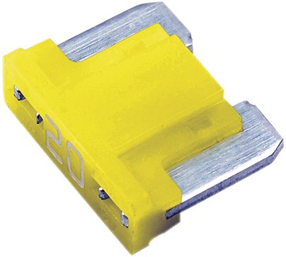 Fusible enfichable micro 20a low profile jaune