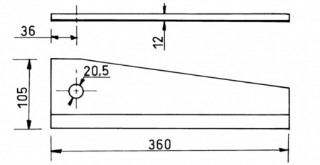 Lame de gyrobroyeur 360x105x12 mm droite adaptable Gard