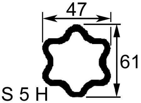 Mâchoire tube étoile s5 47x61 cr42x104 mm