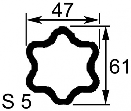 Mâchoire tube étoile s5 47x61 croisillon 36x89mm