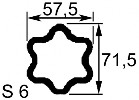Mâchoire tube étoile s6 57,5x71,5 cr42x104 mm