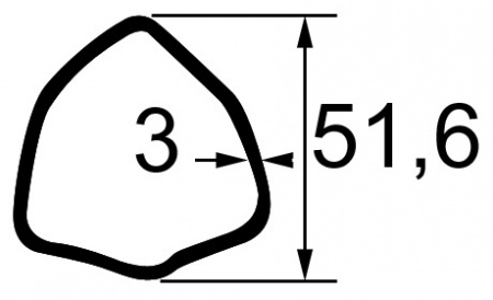 Mâchoire tube triangle 51,6x3 mm croisillon 30,2x79,4 mm