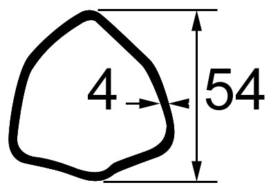 Mâchoire tube triangle 54x4 mm croisillon 30,2x91,5 mm