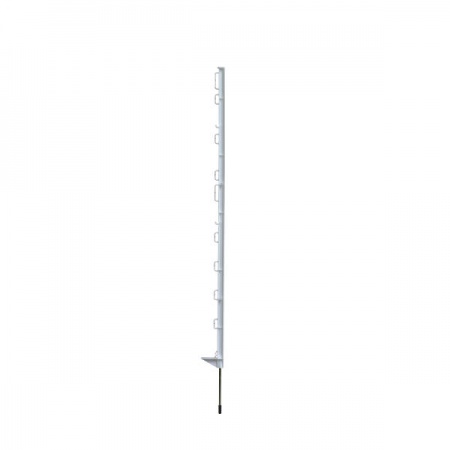 Piquet plastique standard  105cm 10 isolateurs blanc par 10