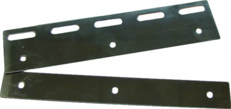 Plaquettes de fixation en inox pour lanière translucide largeur 300 mm.